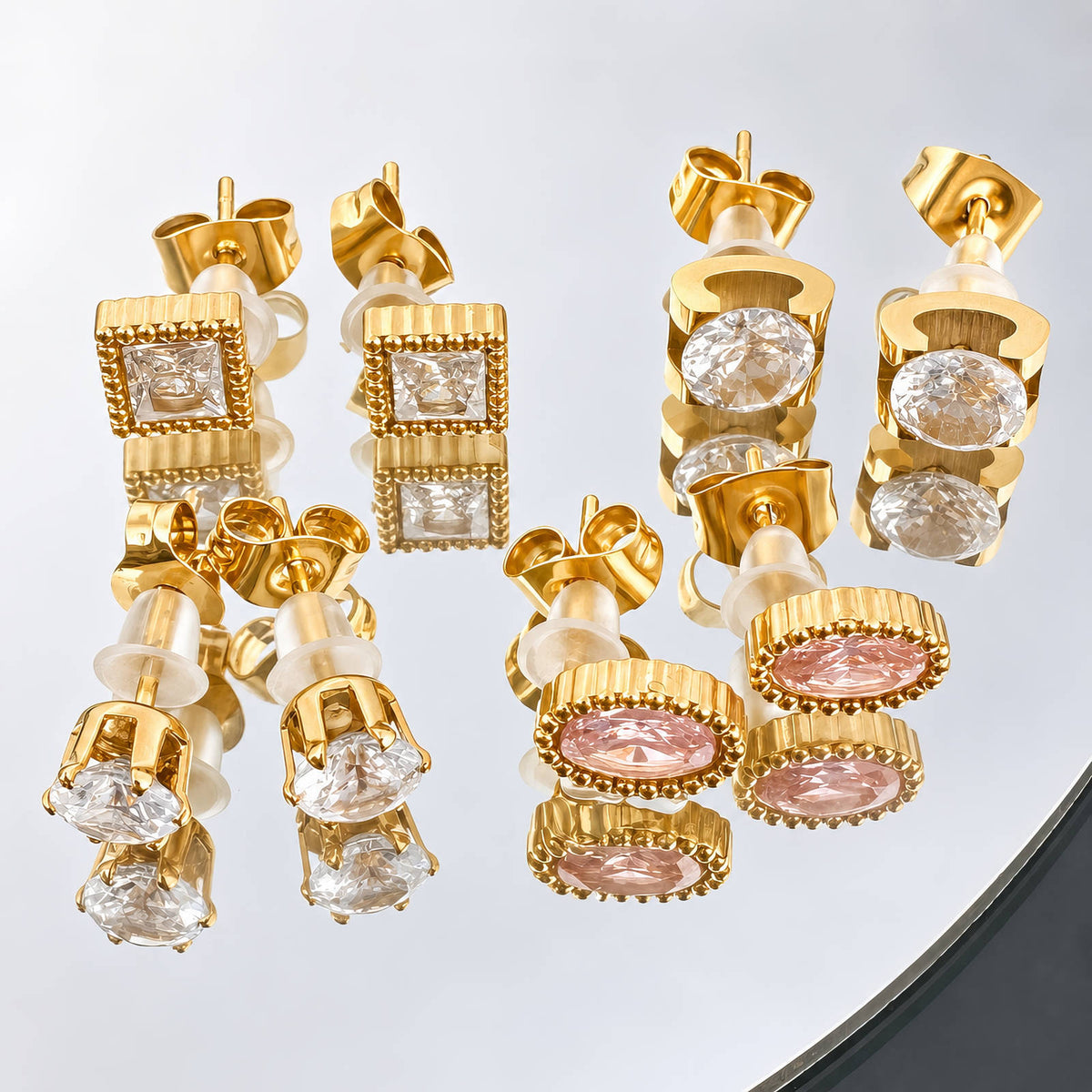 PVD Gold-Plated Stainless Steel Earrings - Ear Stack