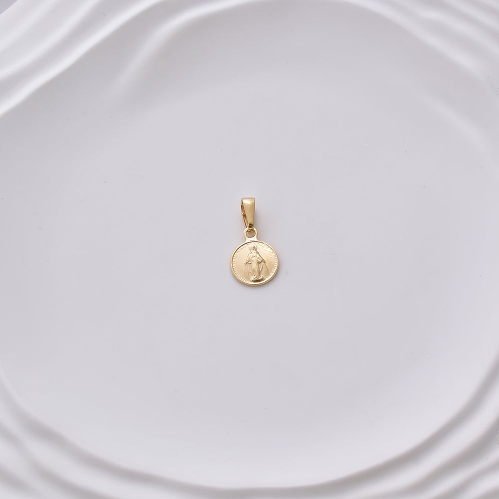 Virgin Mary Medal Pendant - 18K Gold Filled
