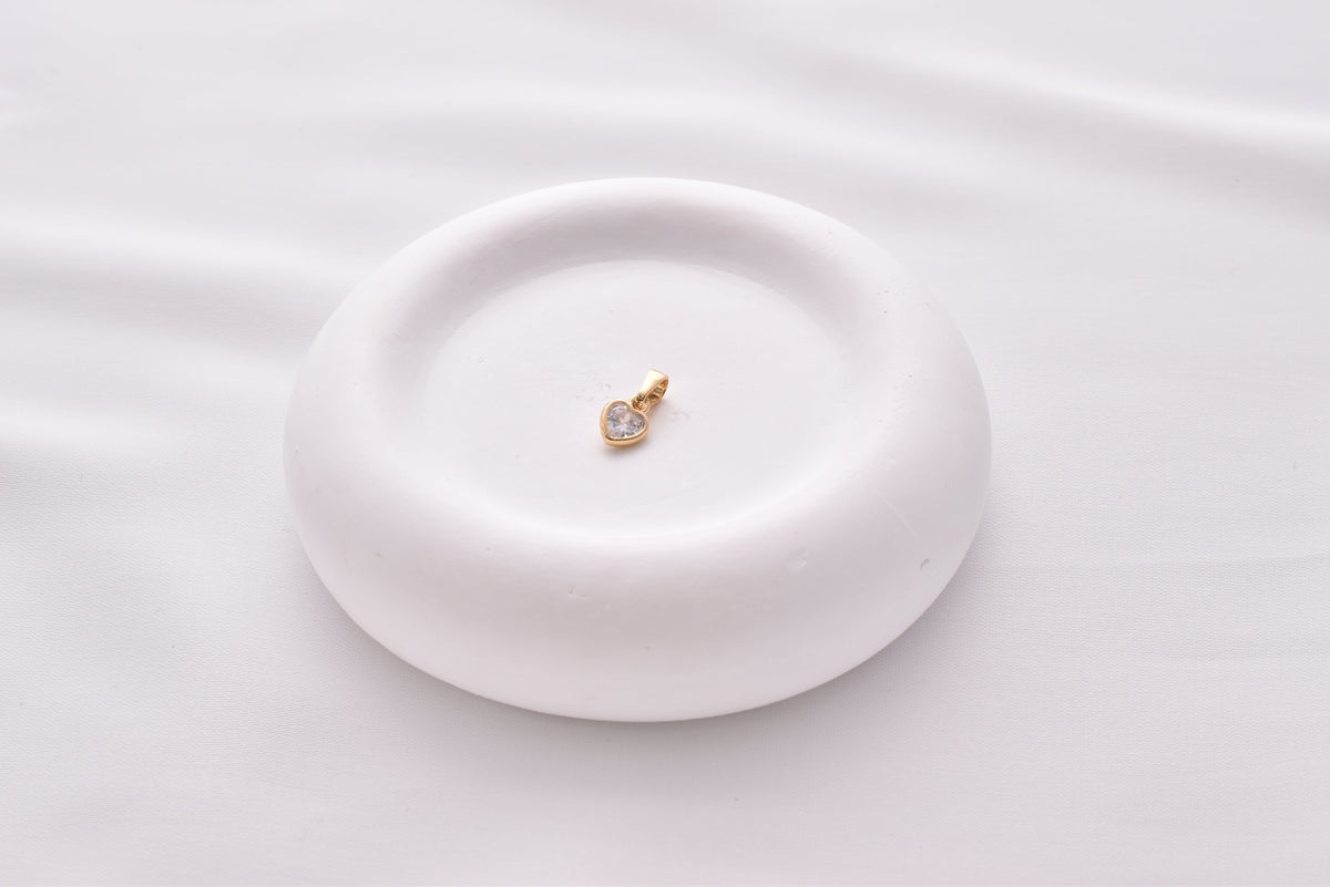 Mini Heart Crystal Pendant - 18K Gold Filled