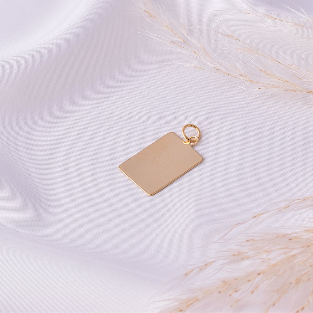 Rectangular Tag Pendant - 18K Gold Filled