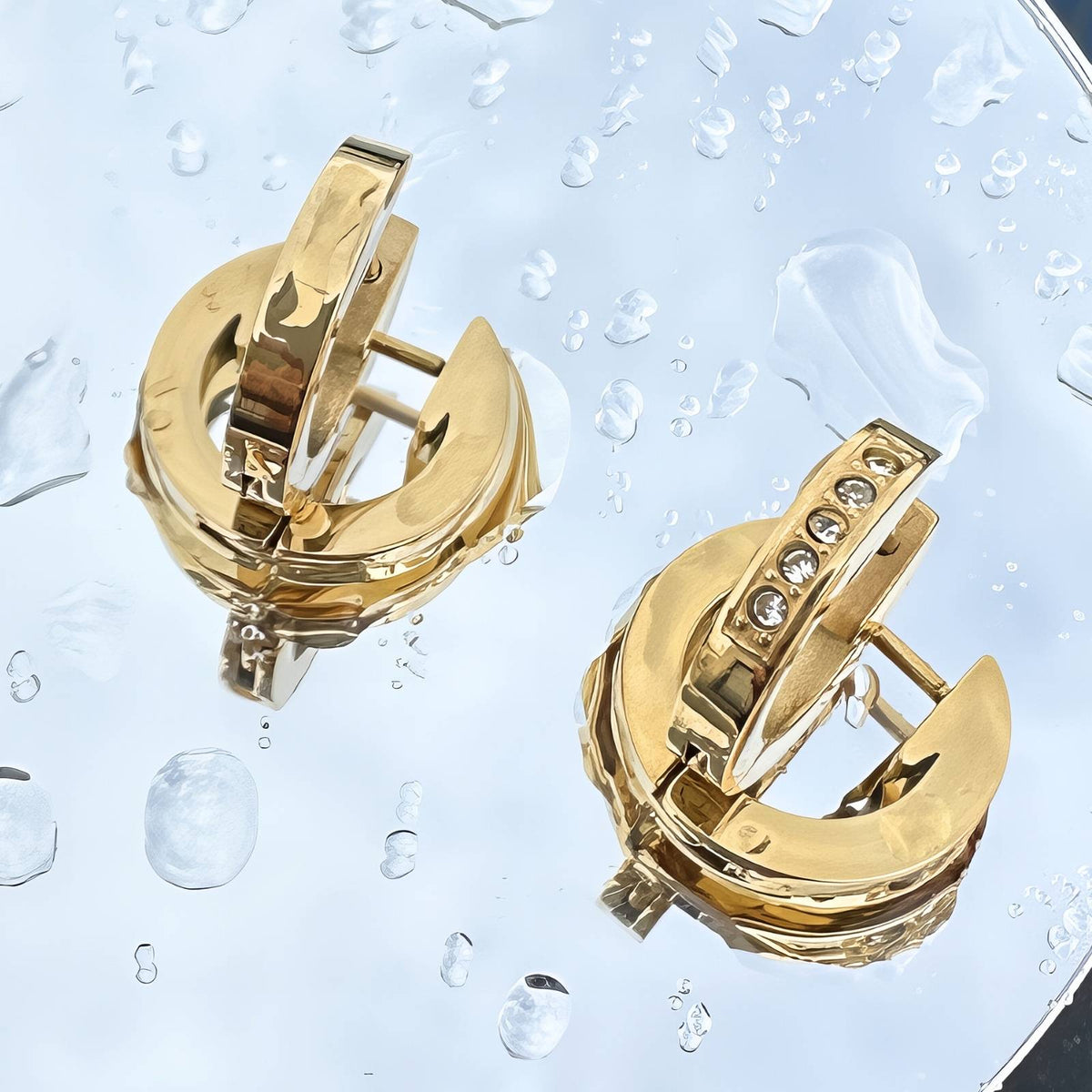 PVD Gold-Plated Stainless Steel Earrings - Ear Stack