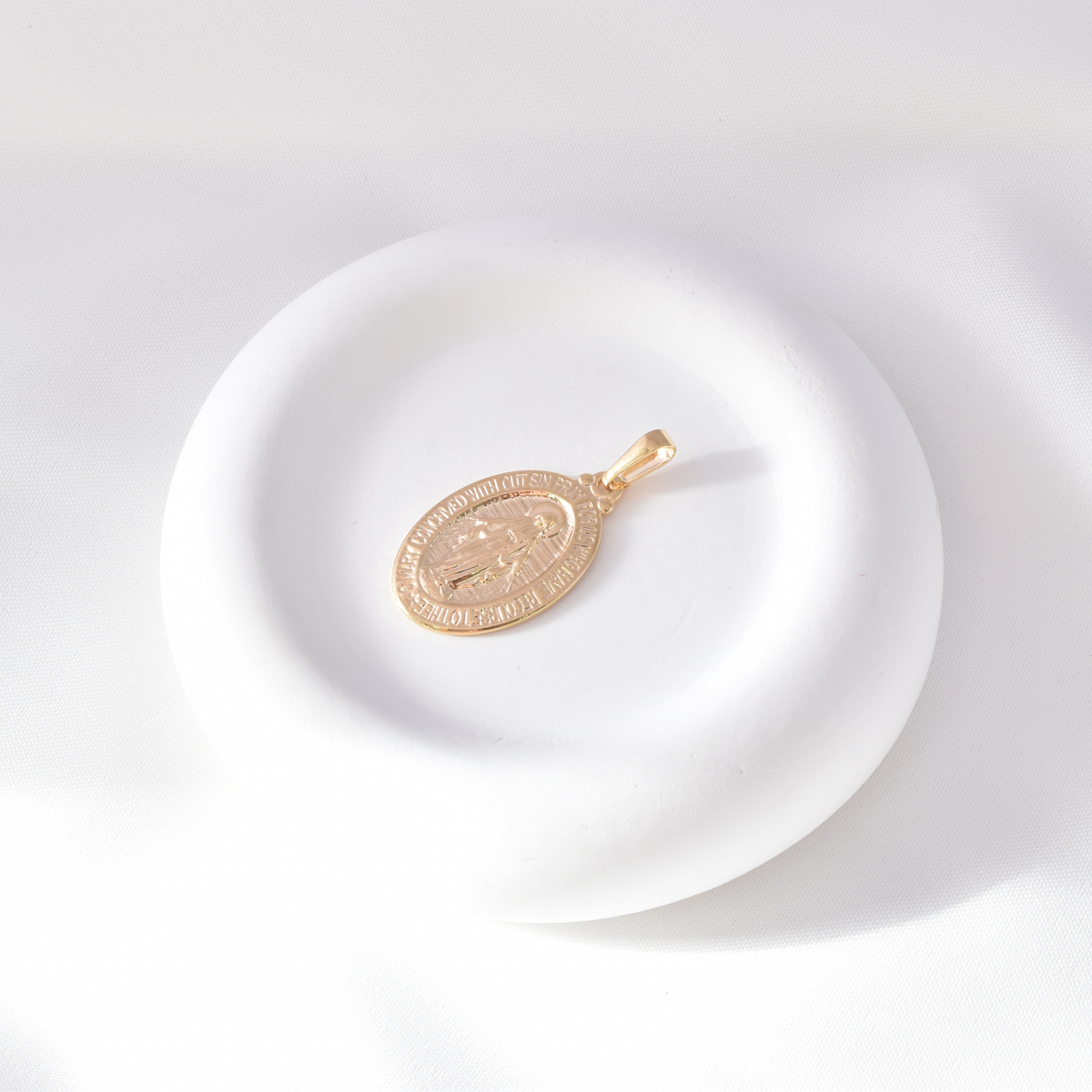 Virgin Mary Medal Charm - 18K Gold Filled