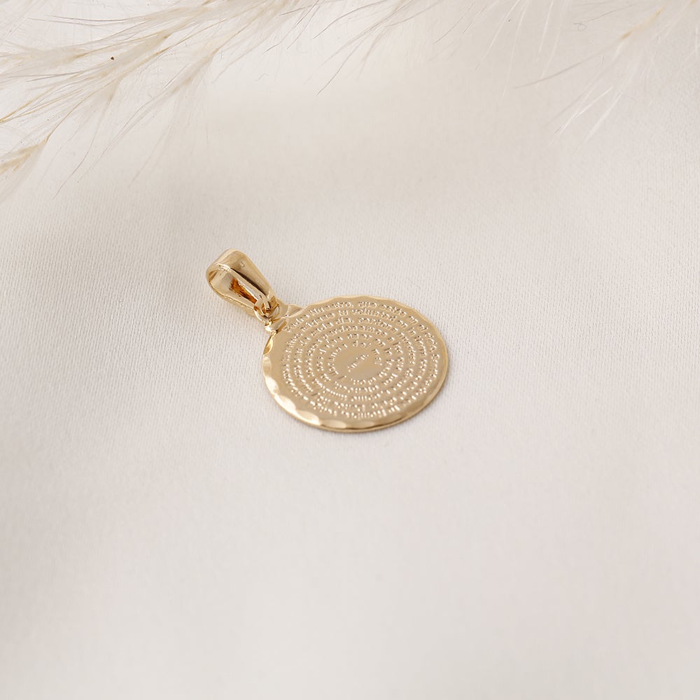 Textured Disc Pendant - 18K Gold Filled