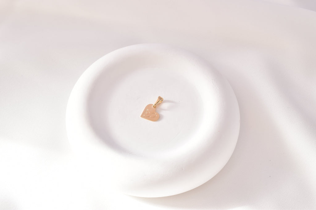 Mini Flat Heart Pendant - 18K Gold Filled