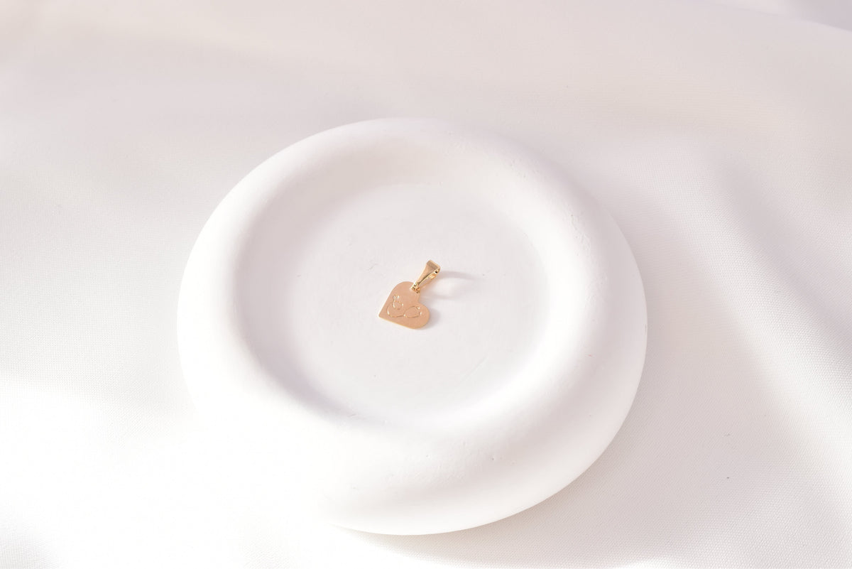 Mini Flat Heart Pendant - 18K Gold Filled