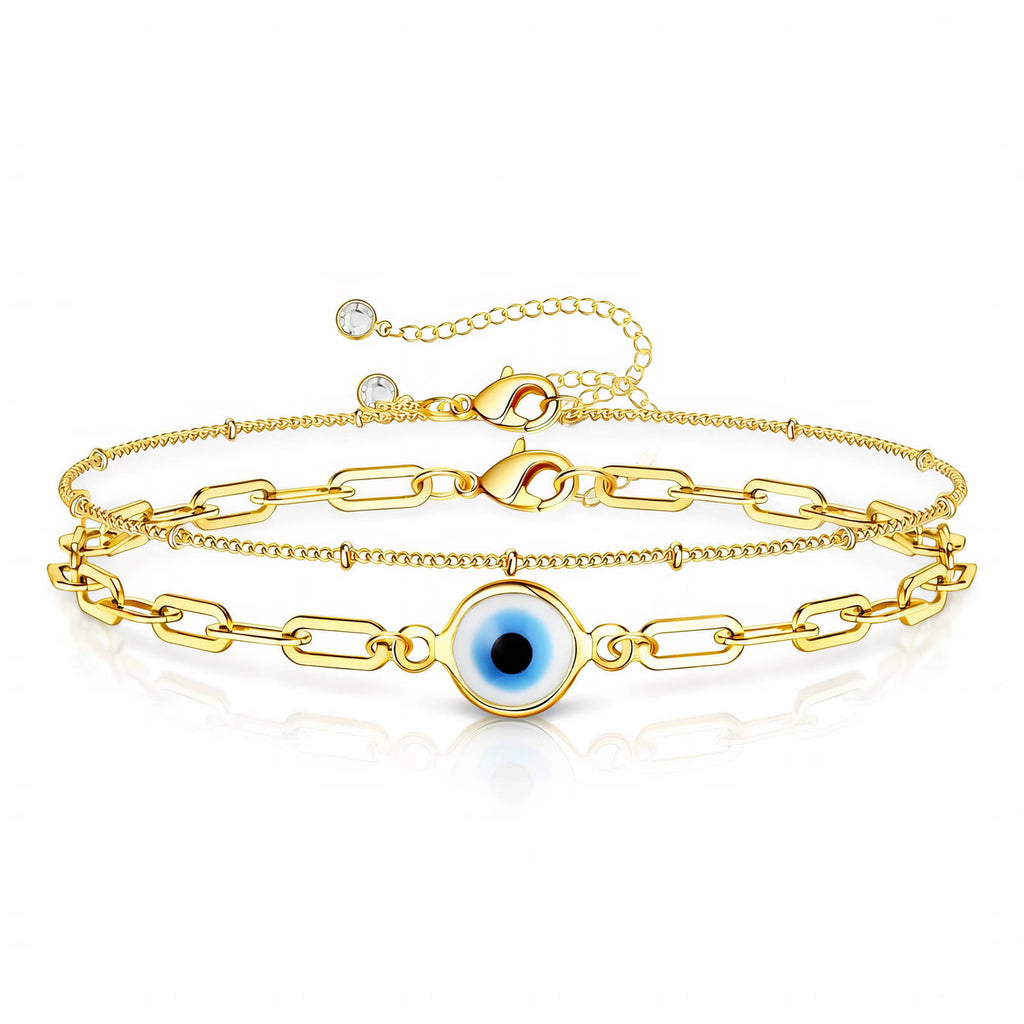 Evil Eye PVD Gold-Plated Steel Bracelet - Intensity