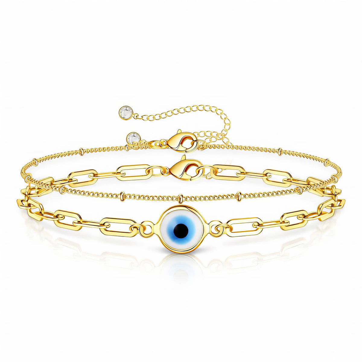 Evil Eye PVD Gold-Plated Steel Bracelet - Intensity