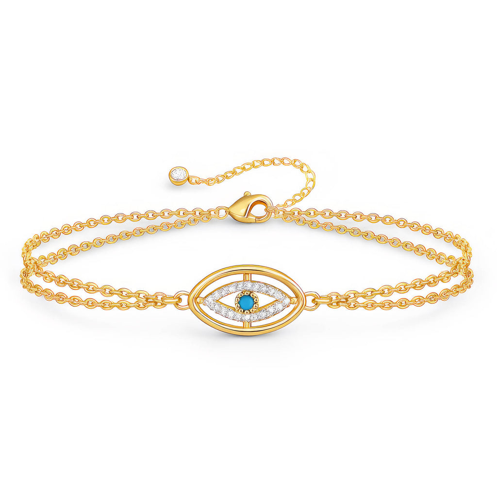 Evil Eye PVD Gold-Plated Steel Bracelet - Intensity