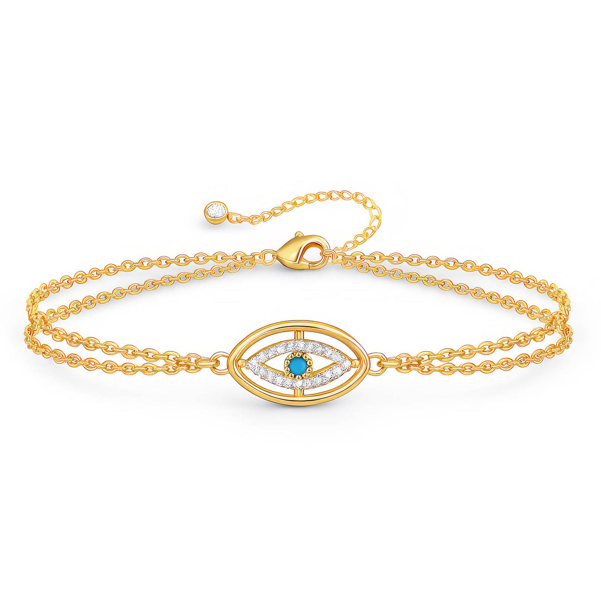 Evil Eye PVD Gold-Plated Steel Bracelet - Intensity