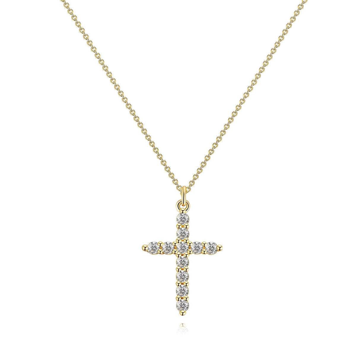 Cross PVD Gold-Plated Brass Necklace - Crystallic
