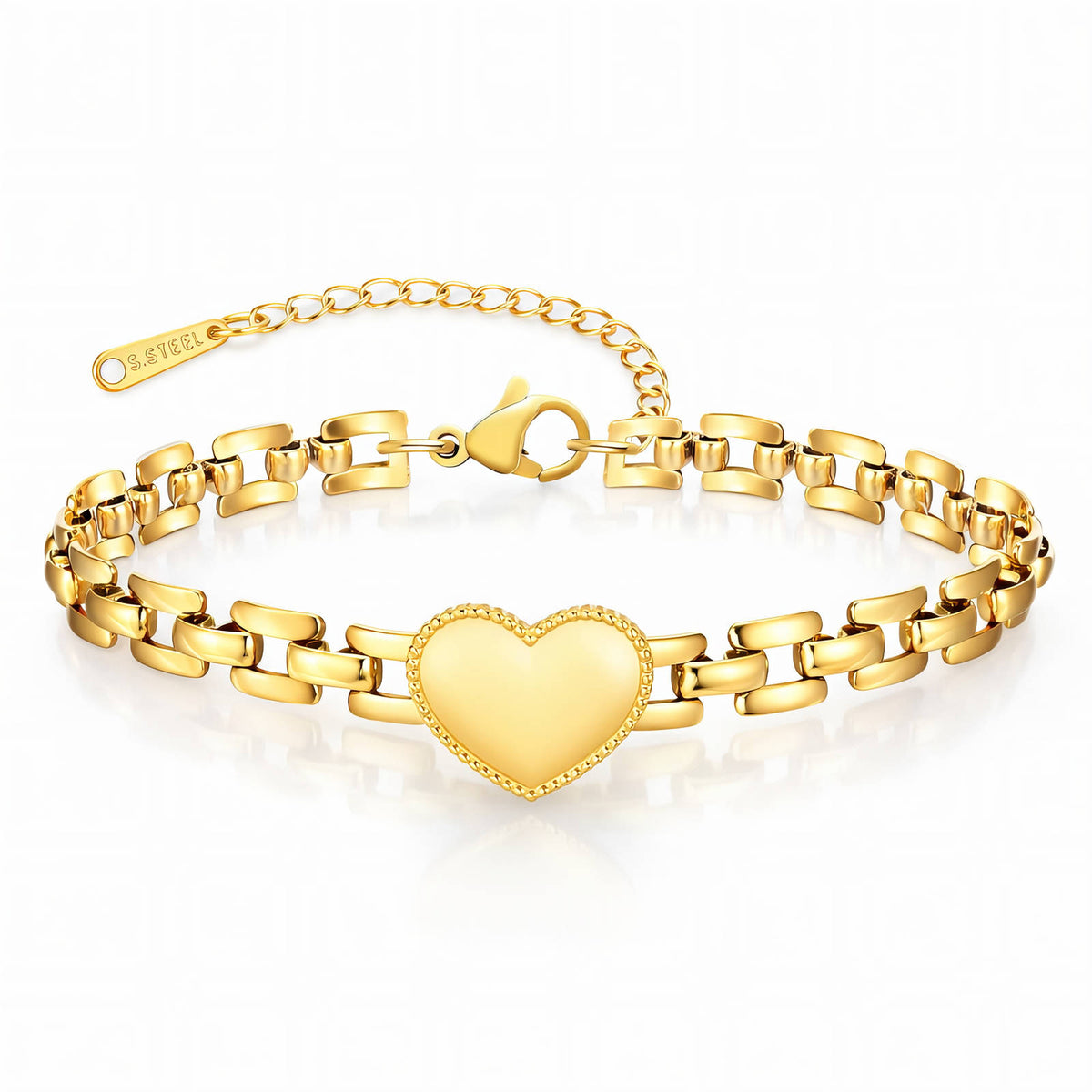 Heart PVD Gold-Plated Stainless Steel Bracelet - Intensity
