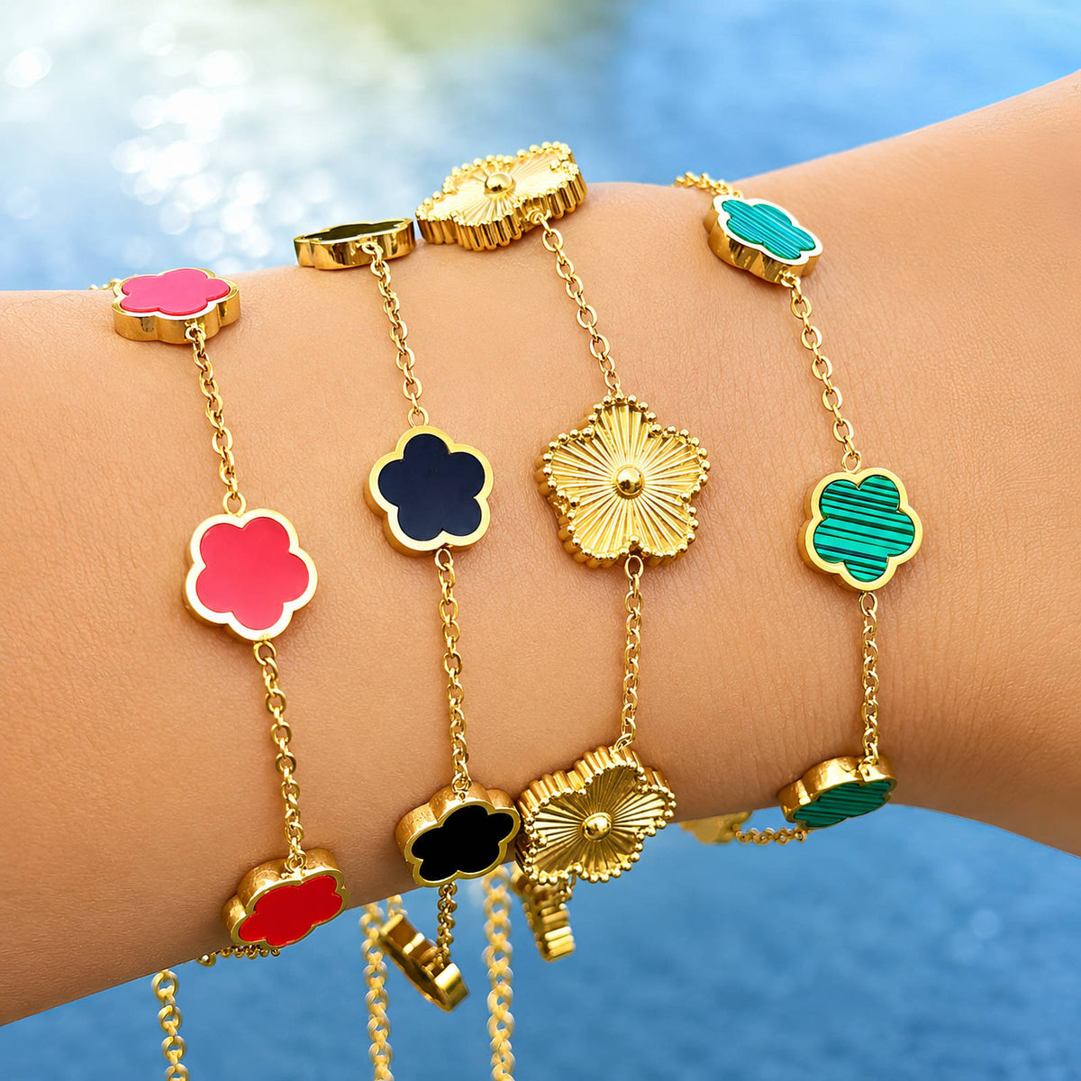 Flower Meadow PVD Gold-Plated Steel Bracelet - Intensity