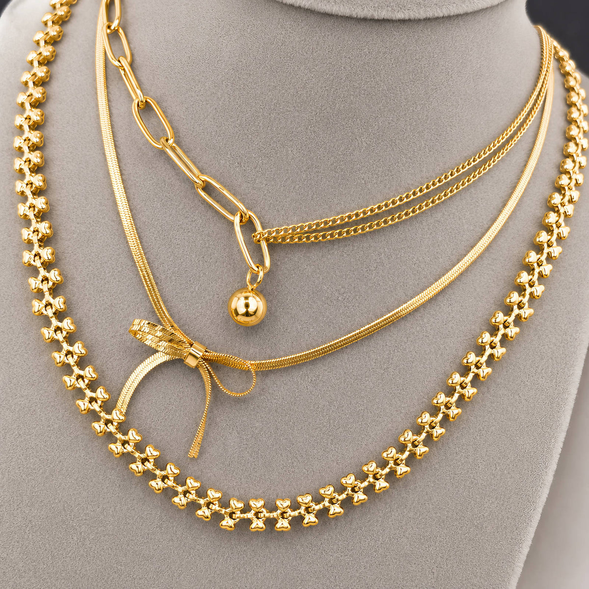 PVD Gold-Plated Stainless Steel Necklace - Intensity