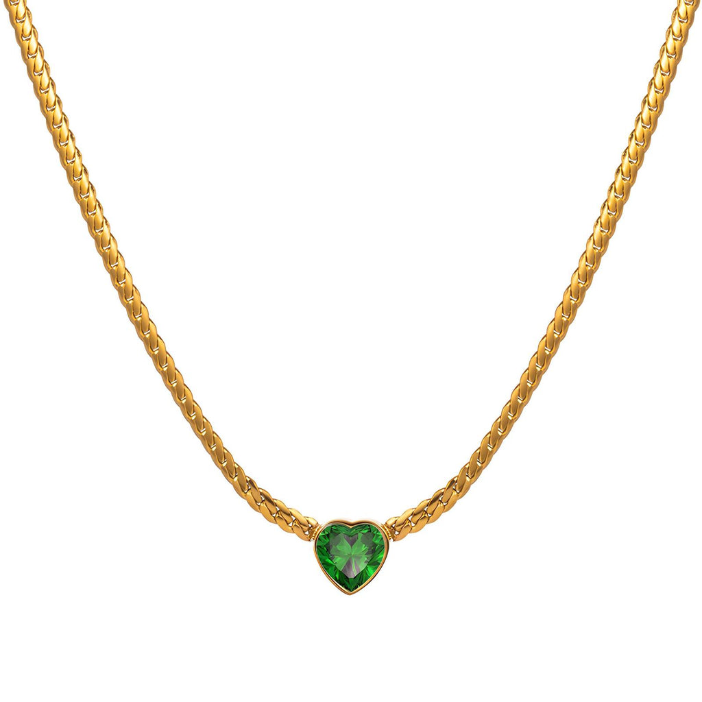 Heart PVD Gold-Plated Stainless Steel Necklace - Intensity