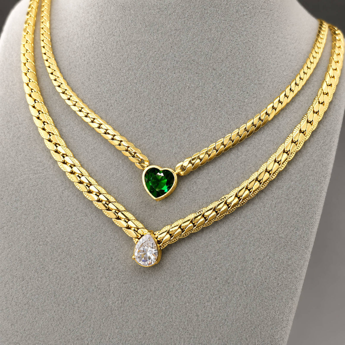 Heart PVD Gold-Plated Stainless Steel Necklace - Intensity