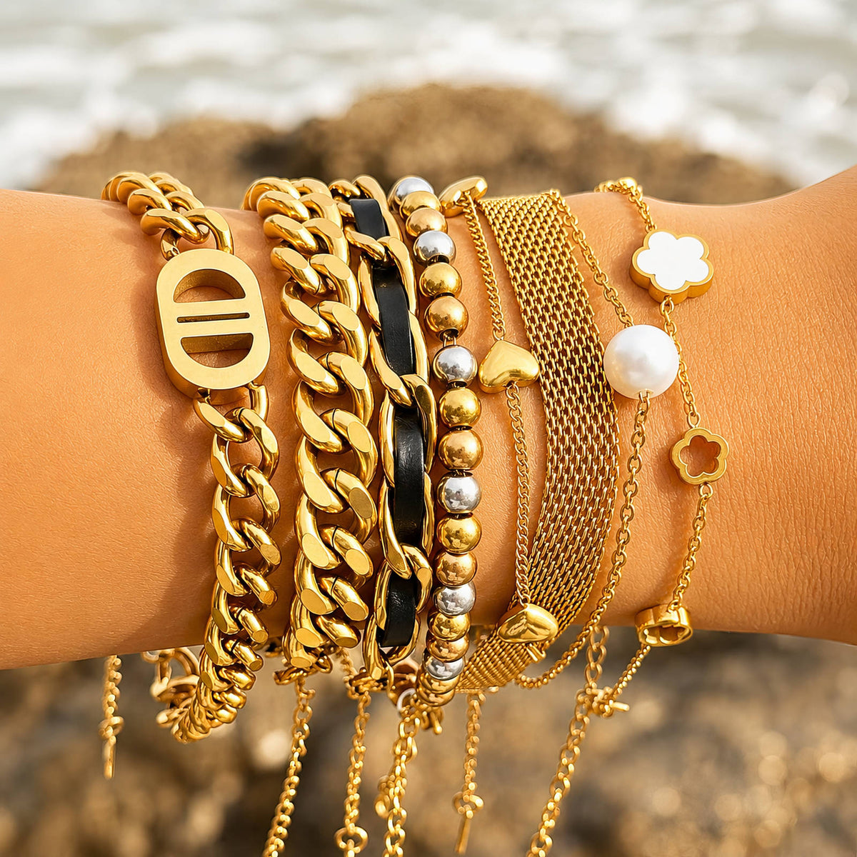 PVD Gold-Plated Stainless Steel Bracelet - Intensity