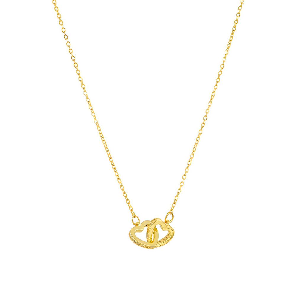 Hearts PVD Gold-Plated Stainless Steel Necklace - Intensity