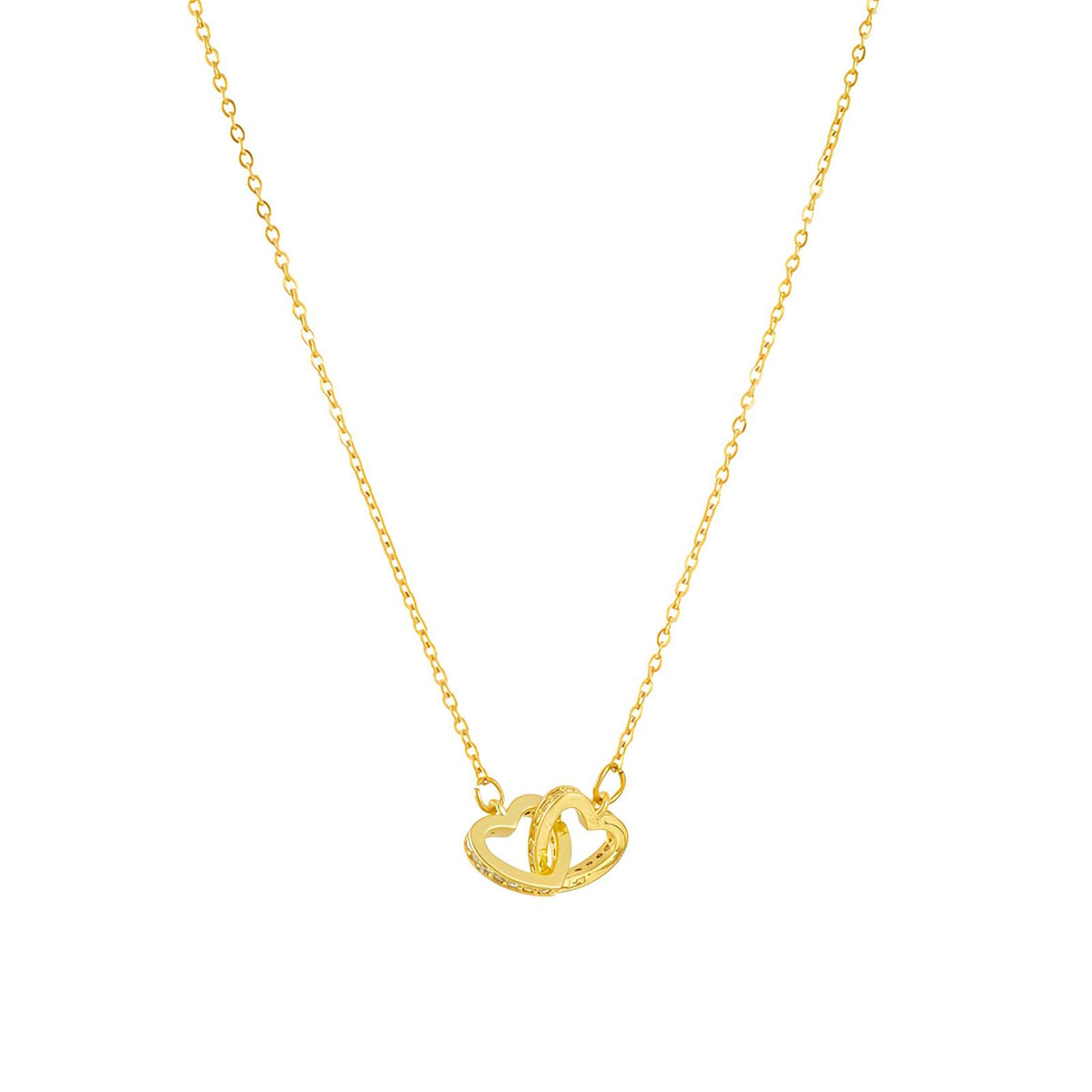 Hearts PVD Gold-Plated Stainless Steel Necklace - Intensity