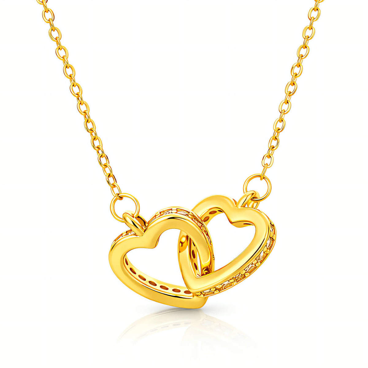 Hearts PVD Gold-Plated Stainless Steel Necklace - Intensity