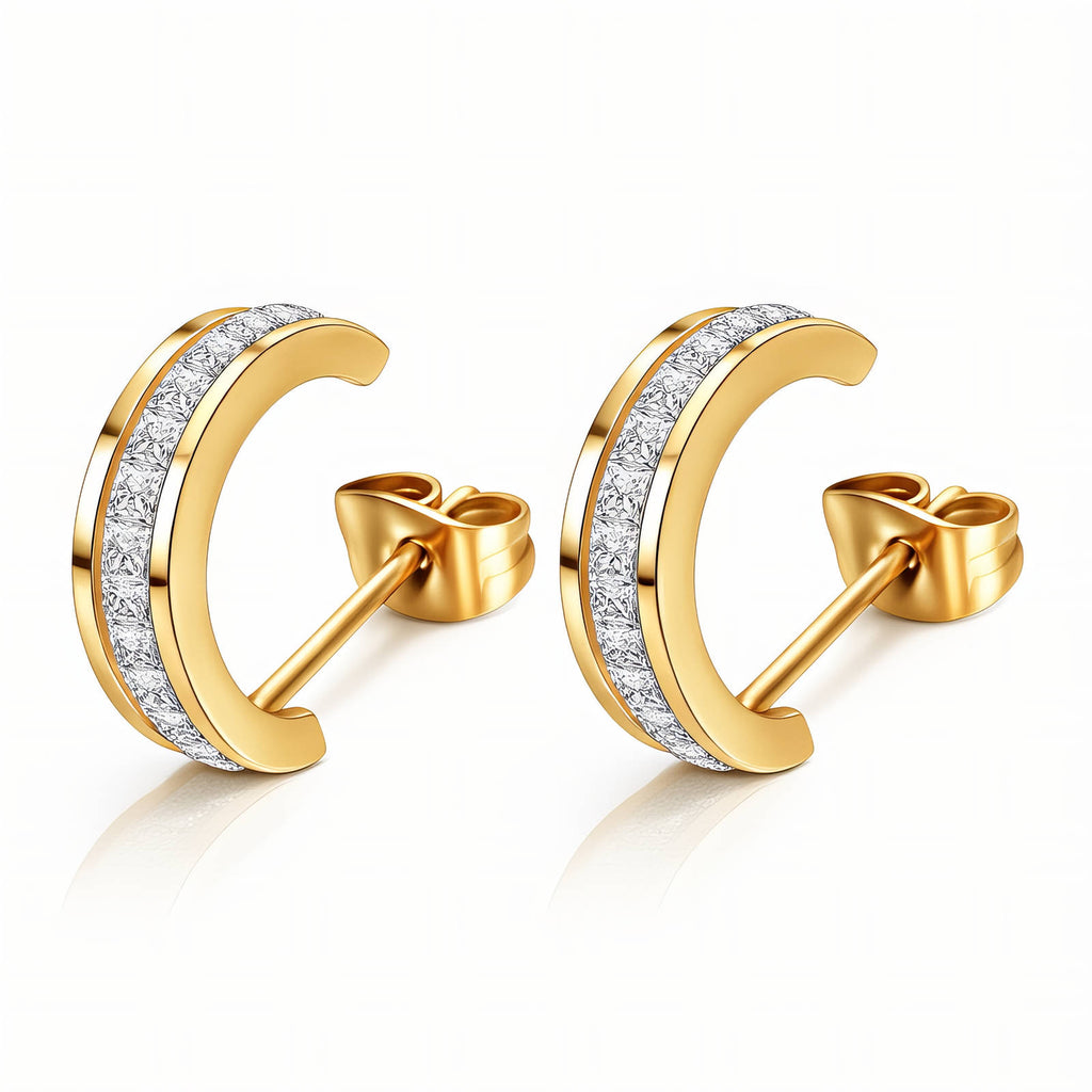 PVD Gold-Plated Stainless Steel Earrings - Ear Stack
