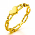 Heart PVD Gold-Plated Stainless Steel Ring - Intensity