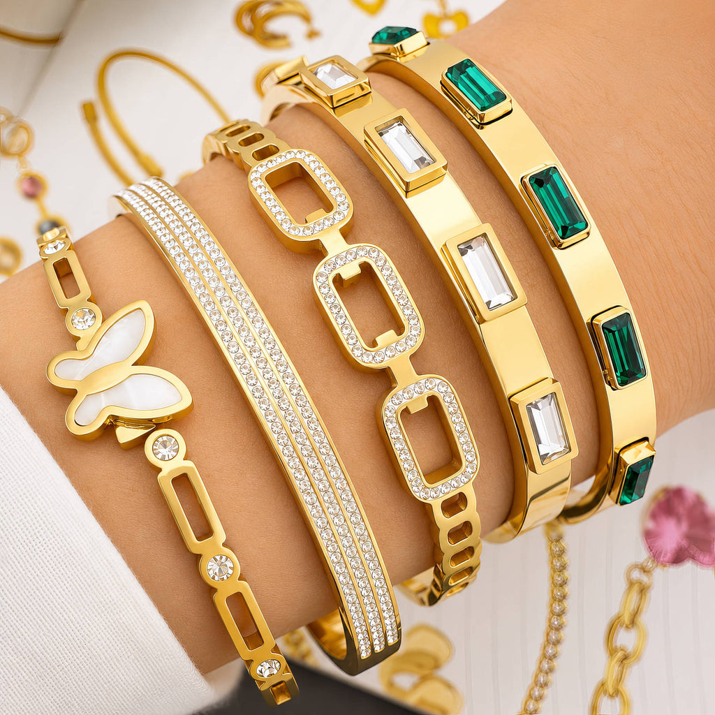 Butterfly PVD Gold-Plated Stainless Steel Bracelet - Intensity