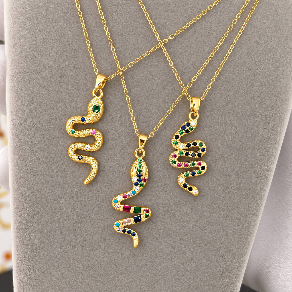 Snake PVD Gold-Plated Stainless Steel Necklace - Intensity
