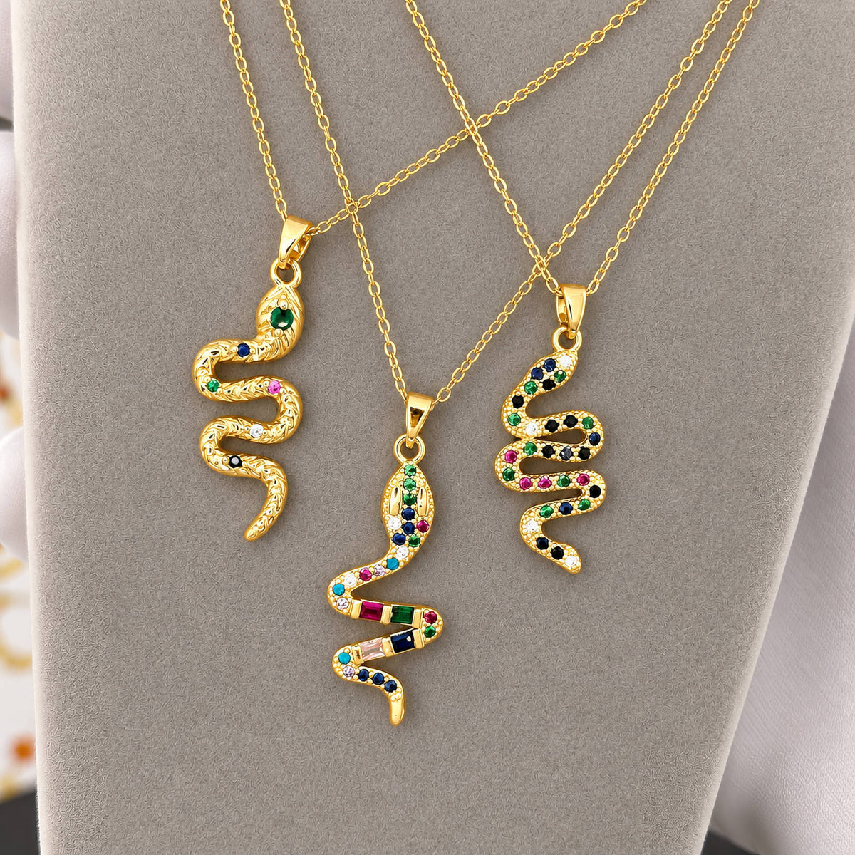 Snake PVD Gold-Plated Stainless Steel Necklace - Intensity