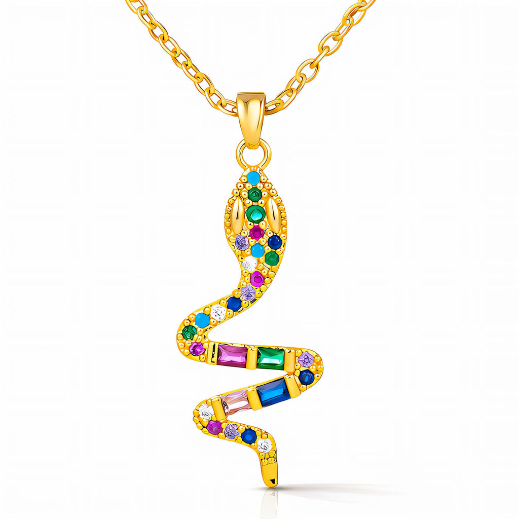 Snake PVD Gold-Plated Stainless Steel Necklace - Intensity