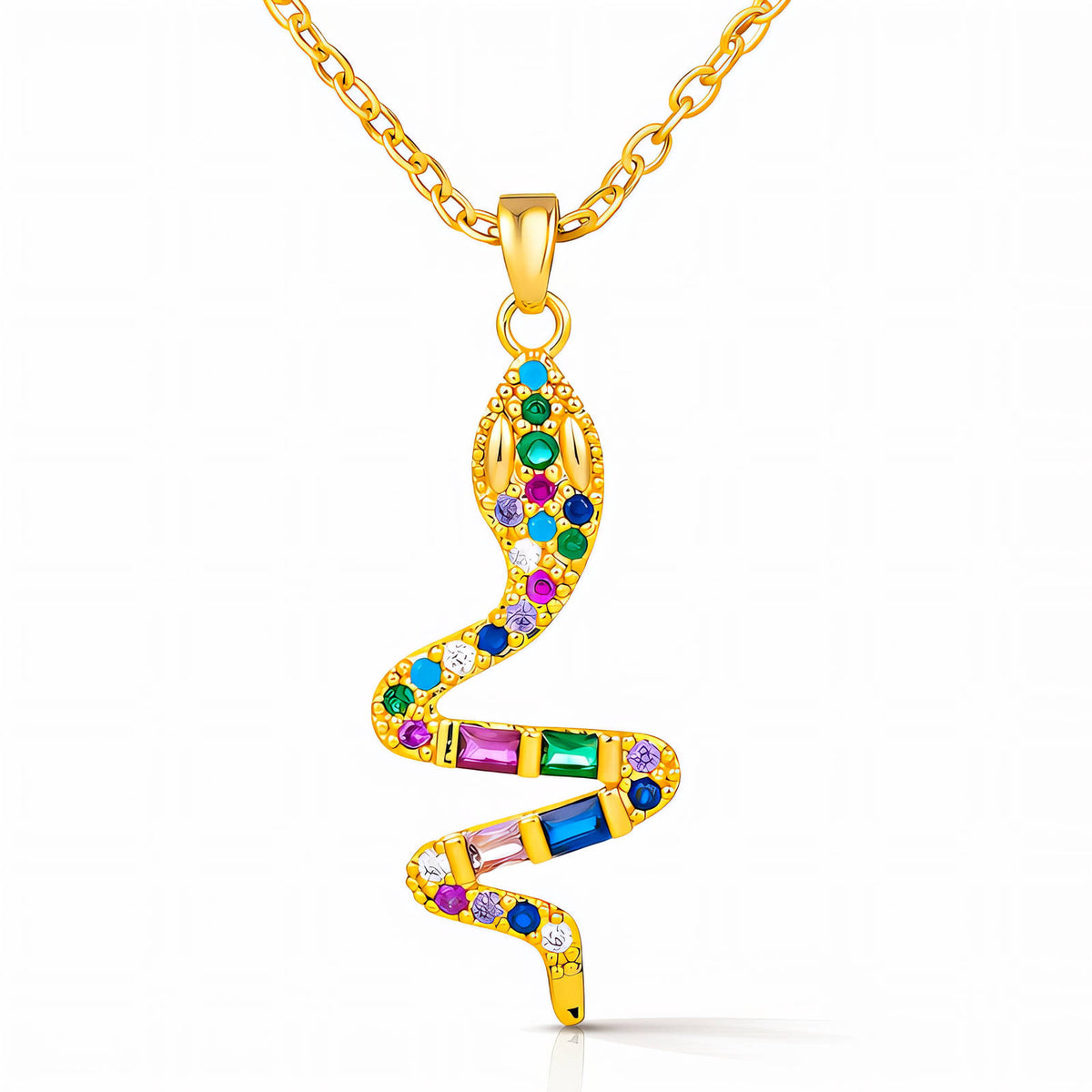 Snake PVD Gold-Plated Stainless Steel Necklace - Intensity