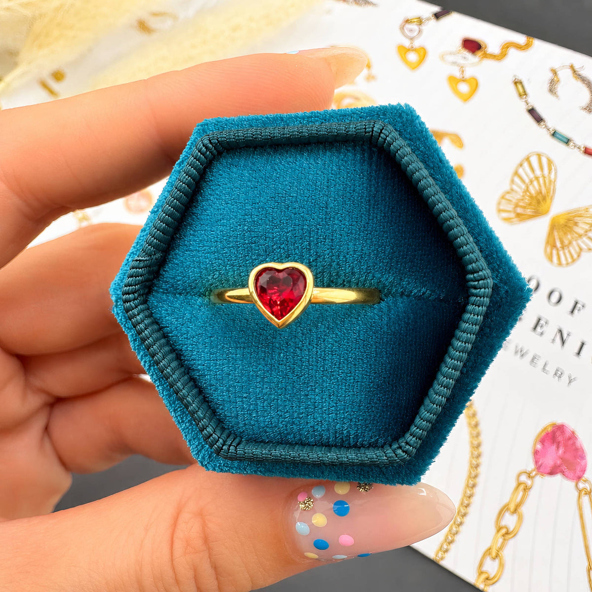 Heart PVD Gold-Plated Stainless Steel Ring - Intensity