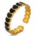Hearts PVD Gold-Plated Stainless Steel Ring - Intensity