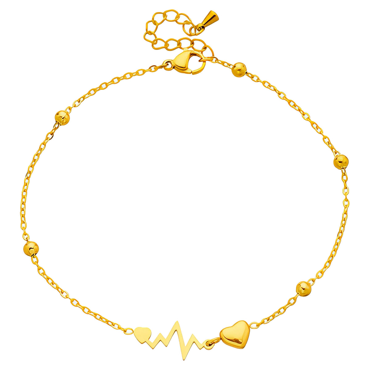Hearts PVD Gold-Plated Stainless Steel Anklet - Intensity