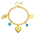 Evil Eyes PVD Gold-Plated Steel Bracelet - Intensity