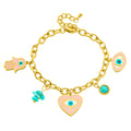 Evil Eyes PVD Gold-Plated Steel Bracelet - Intensity