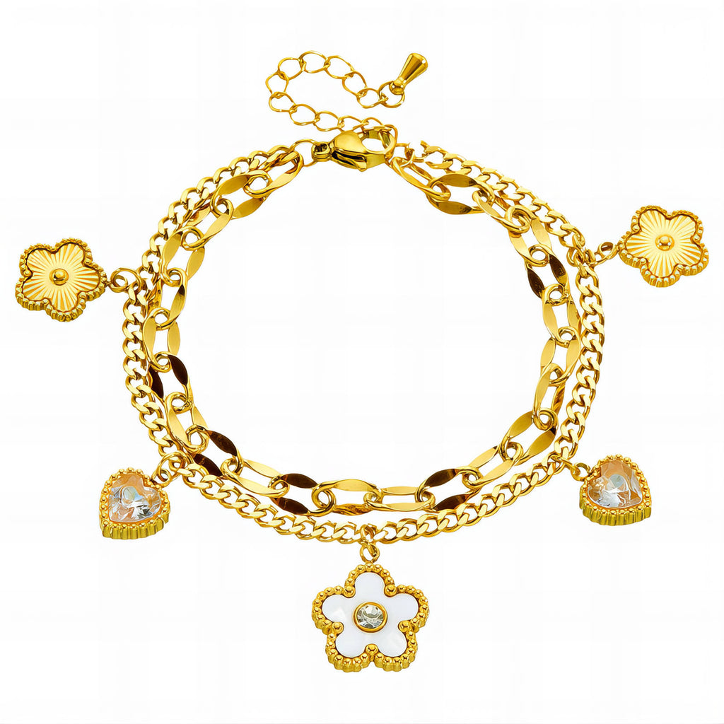 Flower Meadow PVD Gold-Plated Steel Bracelet - Intensity