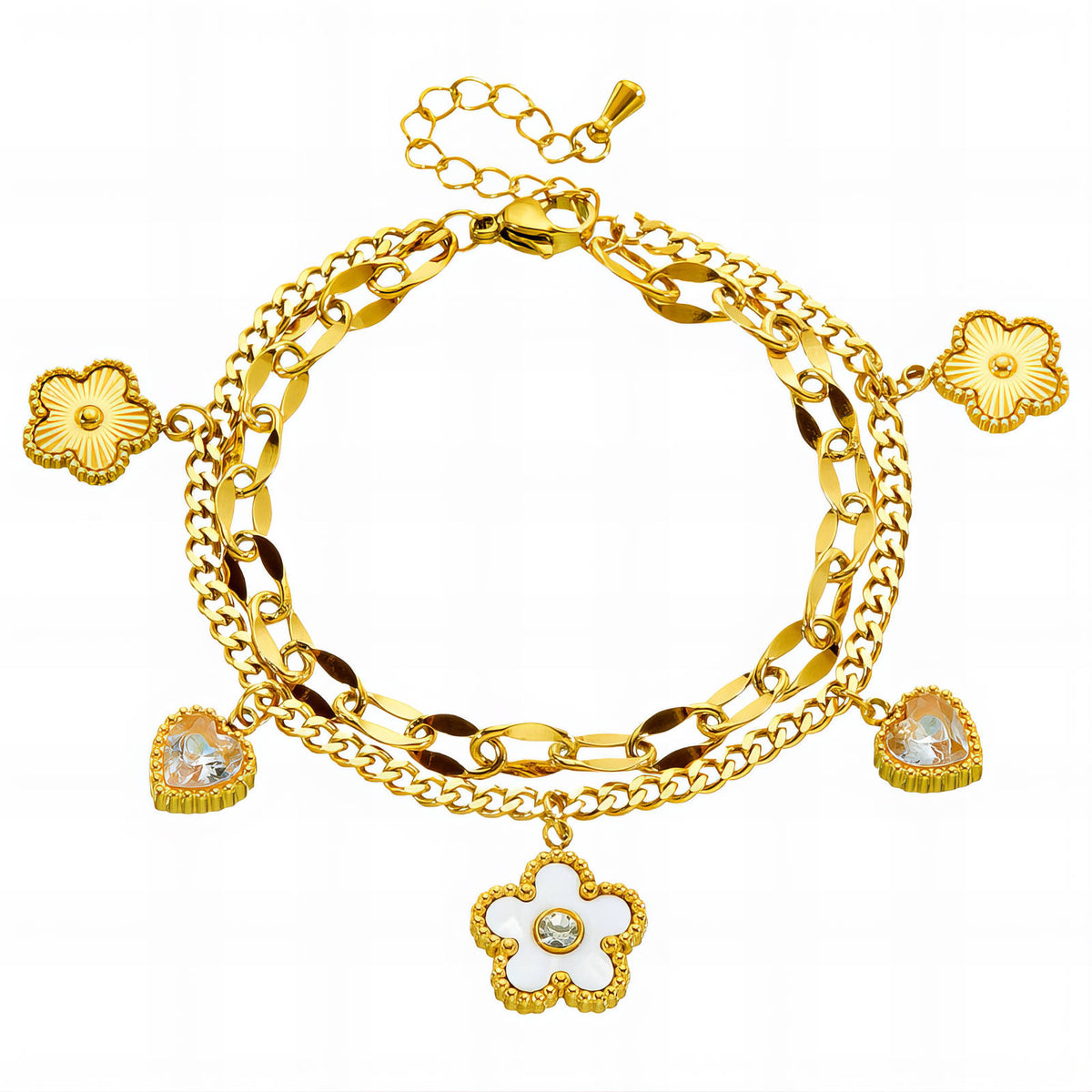 Flower Meadow PVD Gold-Plated Steel Bracelet - Intensity