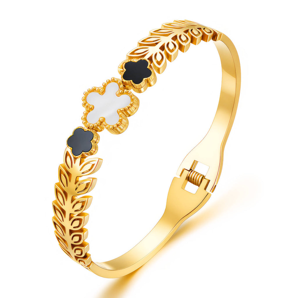 Flowers PVD Gold-Plated Steel Bracelet - Intensity