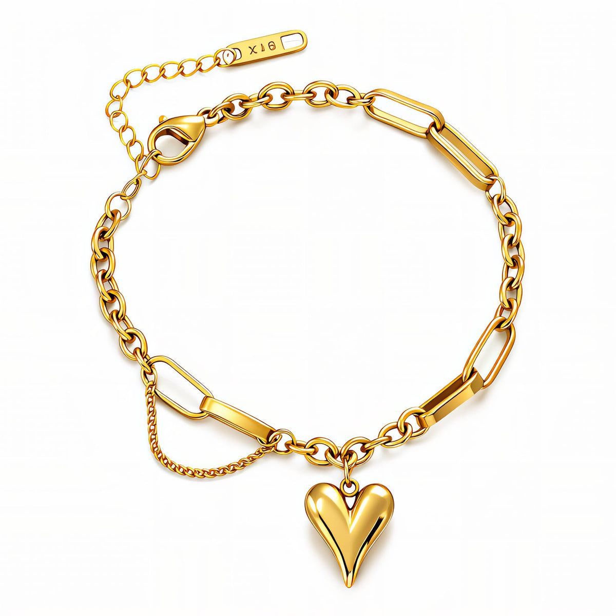 Heart PVD Gold-Plated Stainless Steel Bracelet - Intensity
