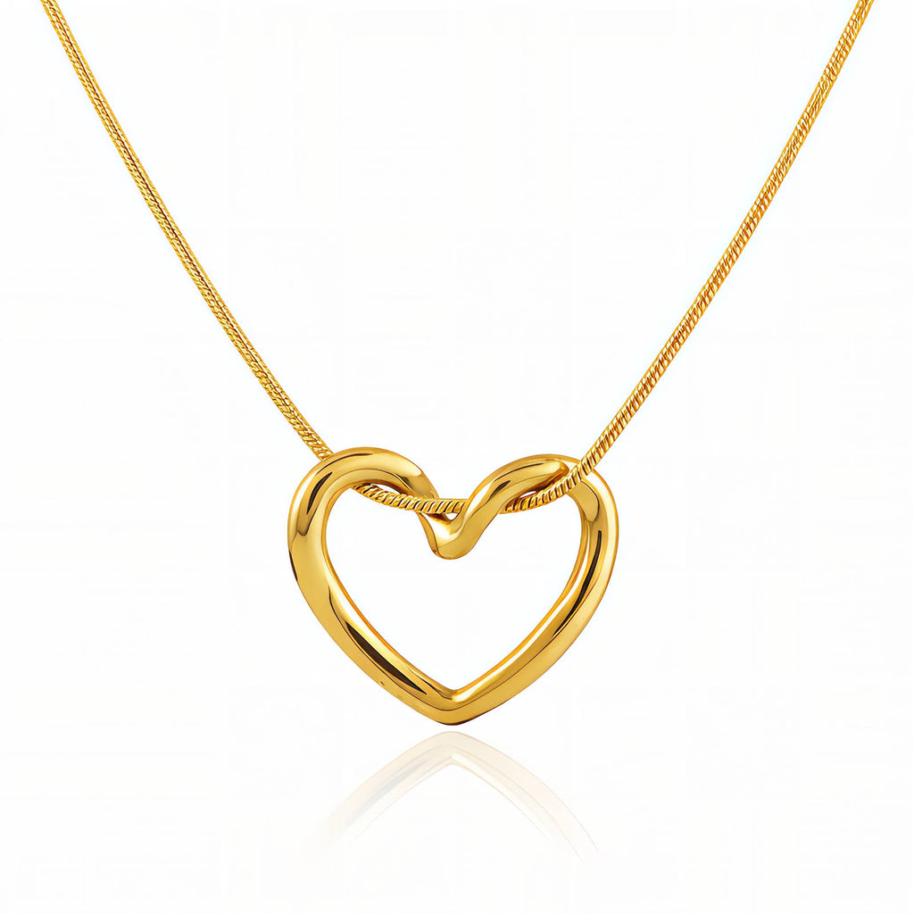 Heart PVD Gold-Plated Stainless Steel Necklace - Intensity