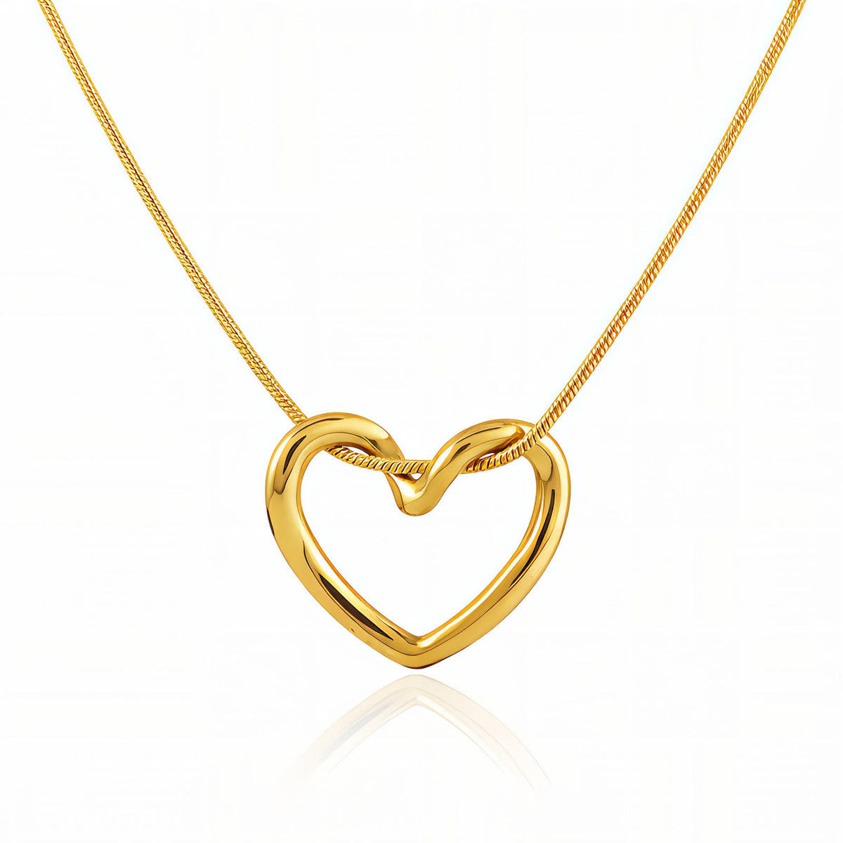 Heart PVD Gold-Plated Stainless Steel Necklace - Intensity