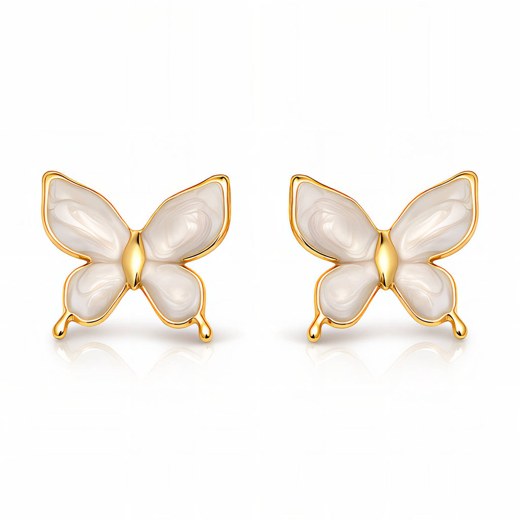 Butterflies PVD Gold-Plated Steel Earrings - Intensity