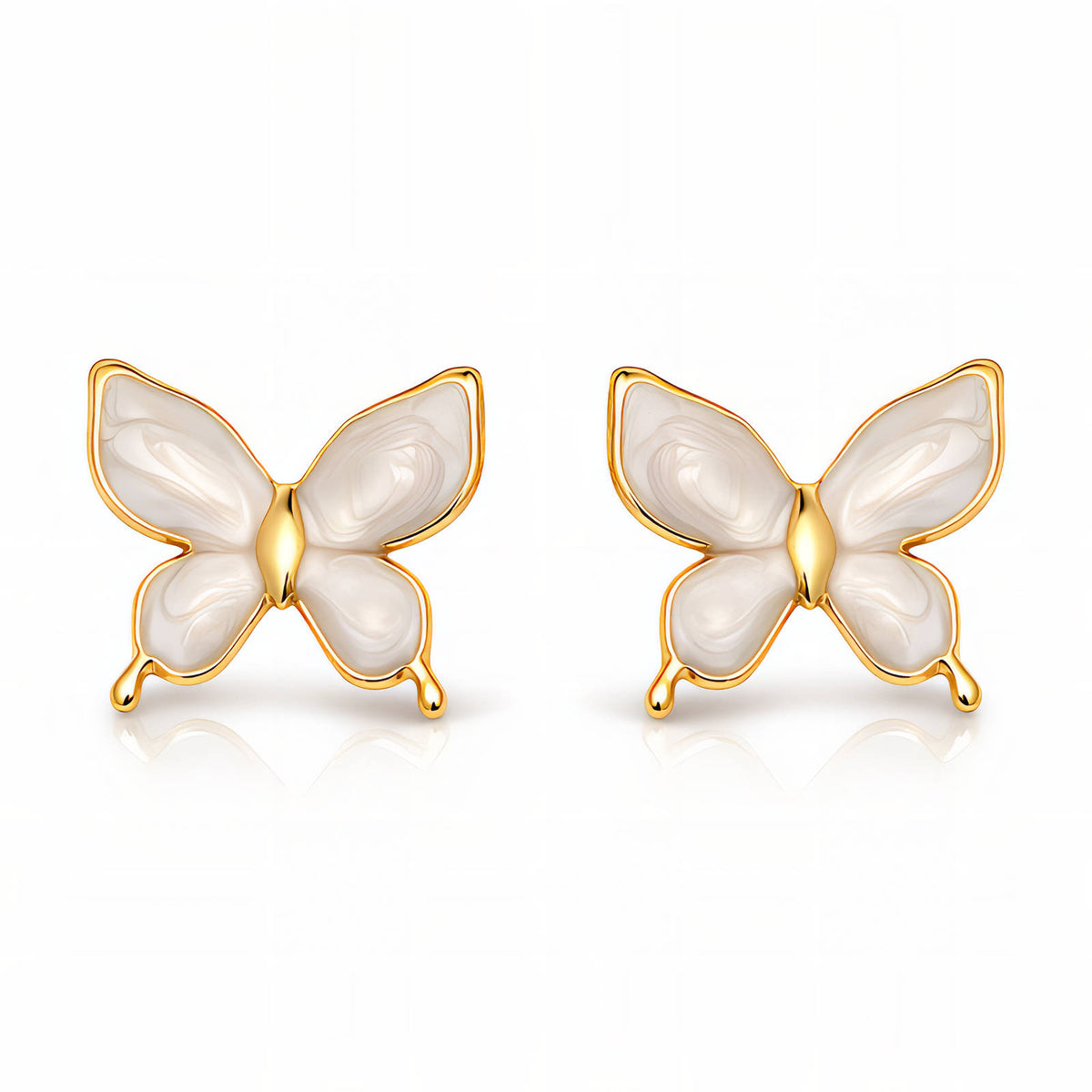 Butterflies PVD Gold-Plated Steel Earrings - Intensity