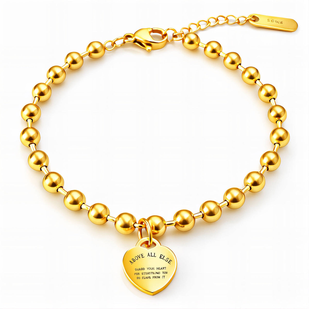 Heart PVD Gold-Plated Stainless Steel Bracelet - Intensity
