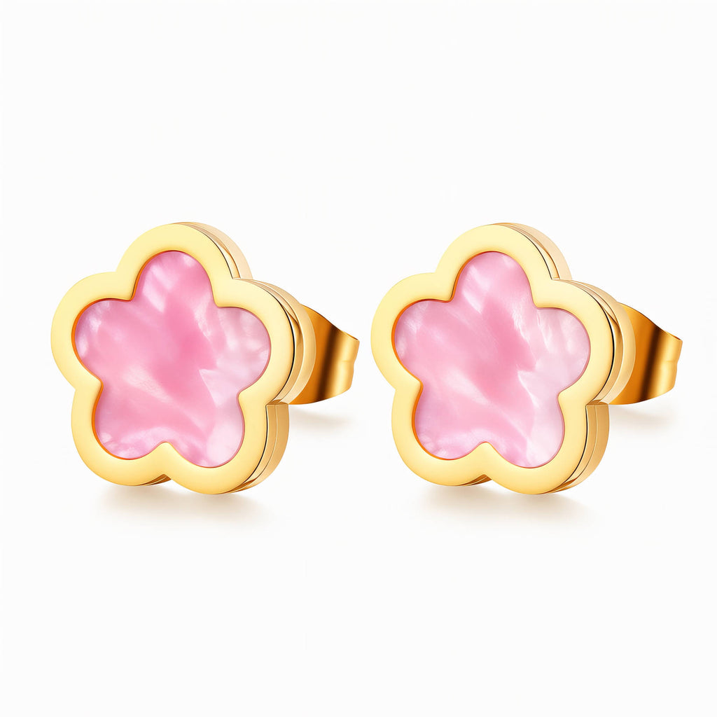 Flowers PVD Gold-Plated Steel Earrings - Bubble Pop