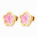 Flowers PVD Gold-Plated Steel Earrings - Bubble Pop