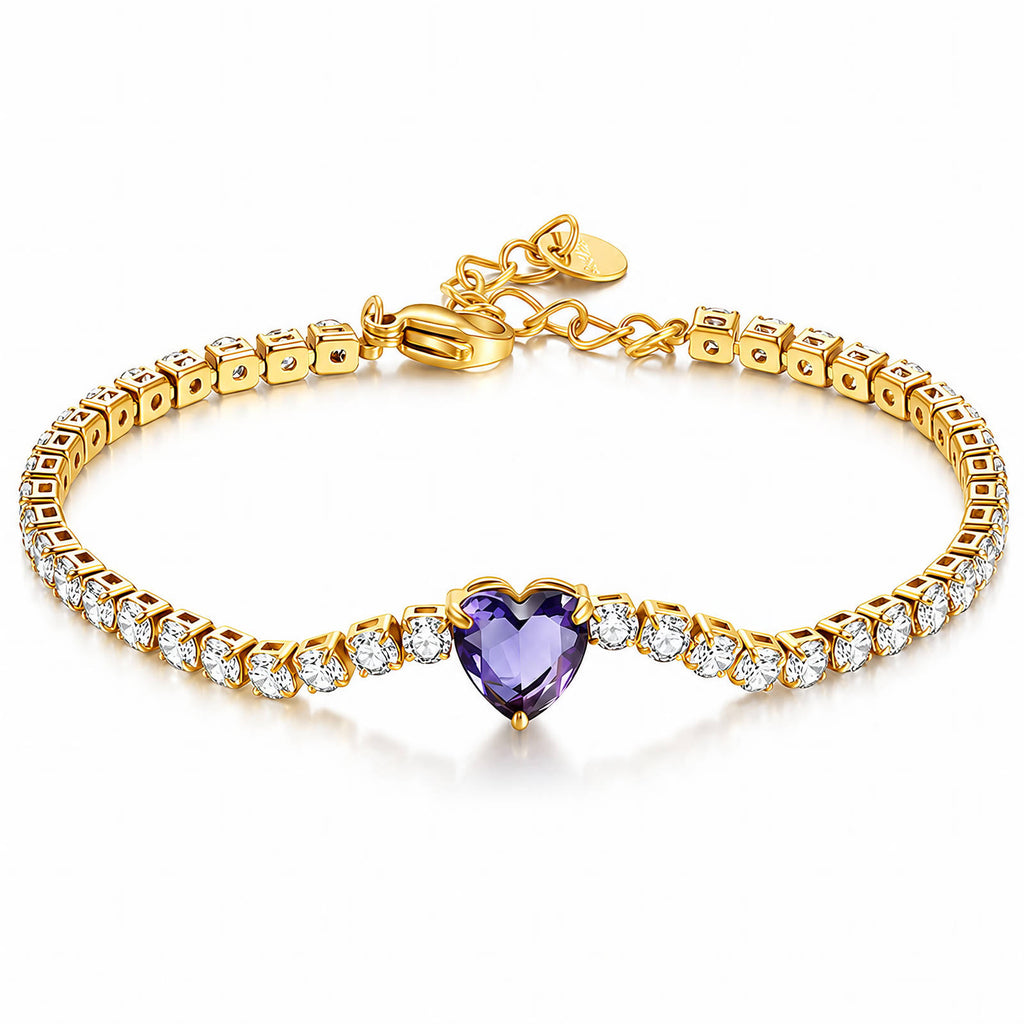 Heart PVD Gold-Plated Stainless Steel Bracelet - Intensity