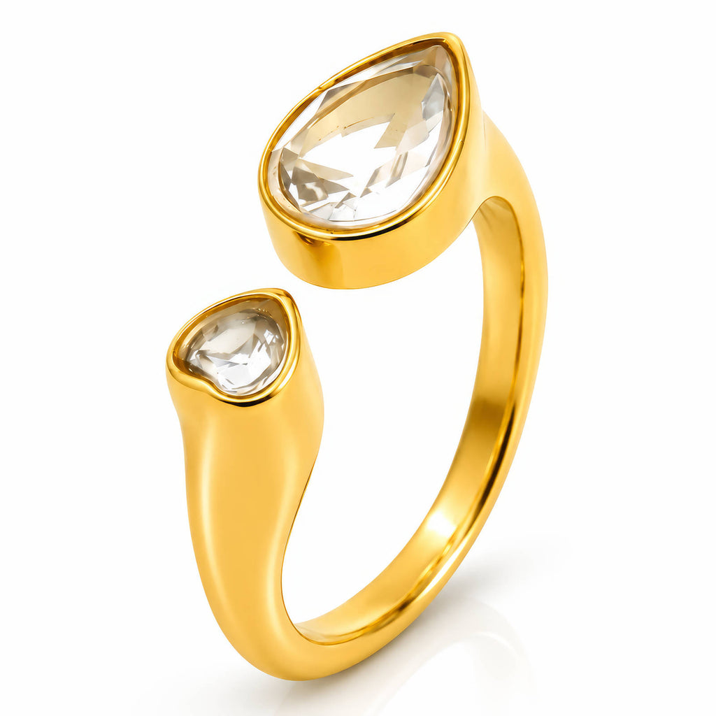 PVD Gold-Plated Stainless Steel Finger Ring - Intensity