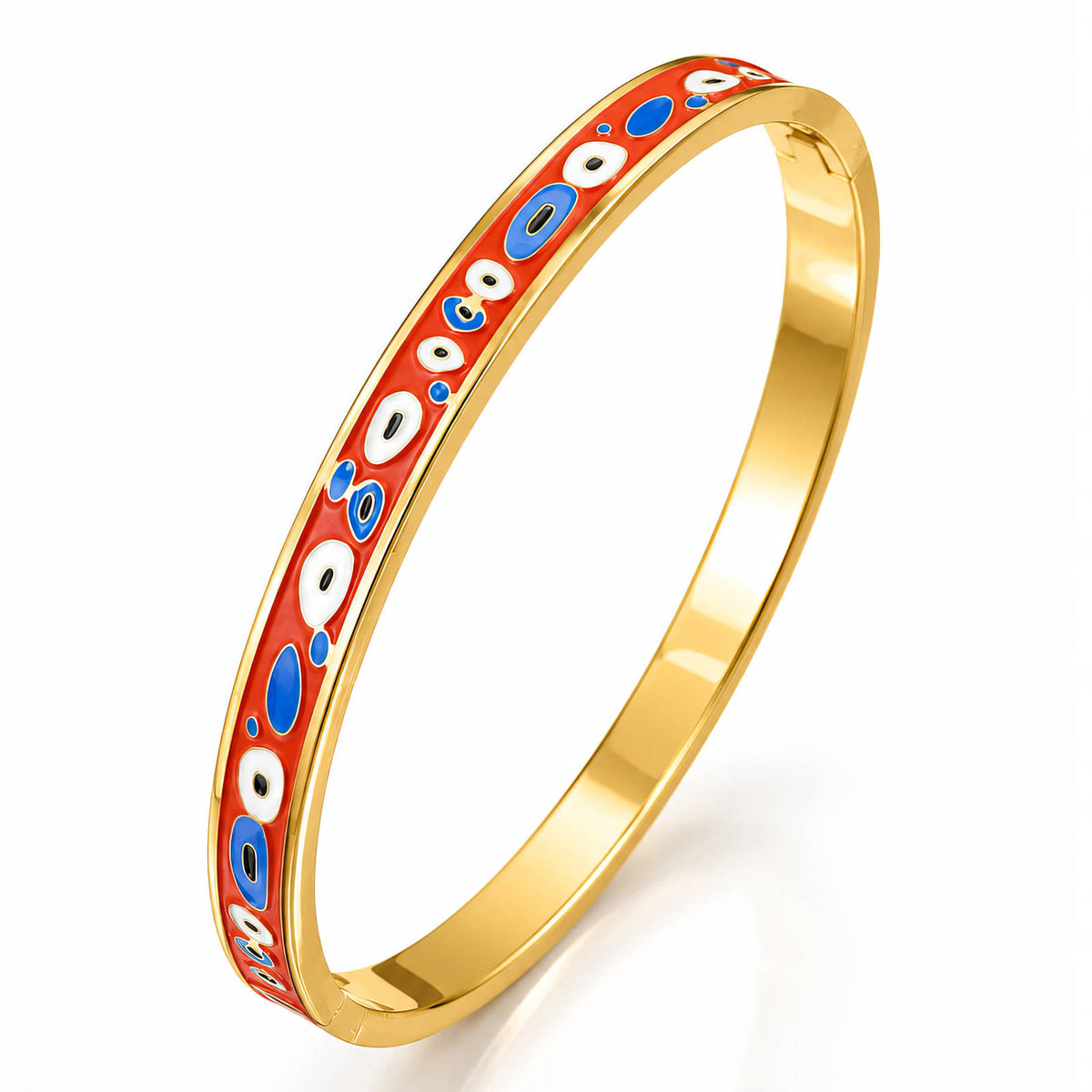 Evil Eyes PVD Gold-Plated Steel Bracelet - Intensity