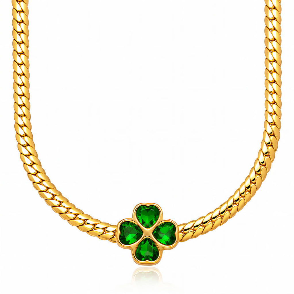 Flower PVD Gold-Plated Steel Necklace - Intensity